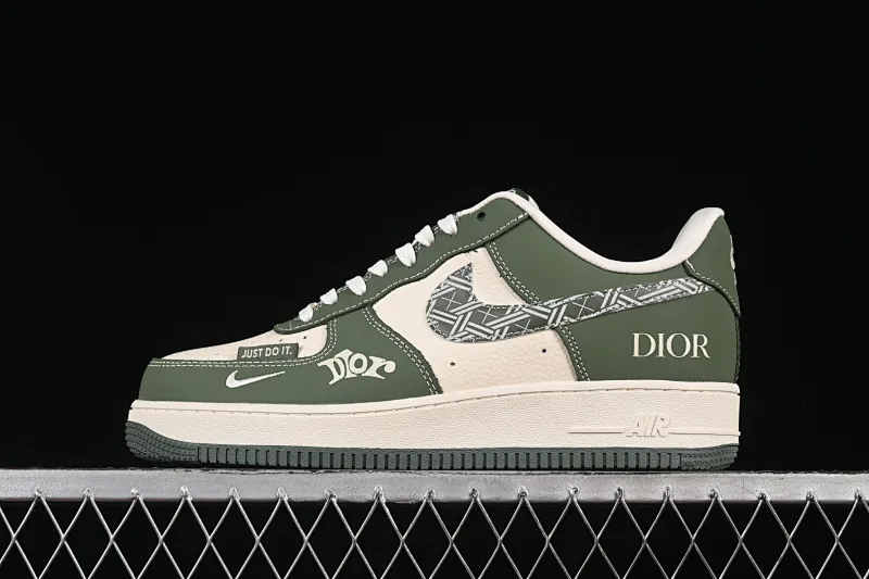 All categories Nk Air Force 1 Air Force series Nk Air Force 1 Low Air Force low top Nike Air Force 1'07 Low Dior joint dark green flower hook Air Force 1 low top casual sneakers KK1988-081
